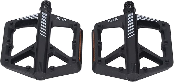 Cycle Pedal Nylon Fiber Enlarged Anti Slip Flat Platform Pedal for Road Mountain Cycle Lightweight Robust Durable Universal Fit 1 Pair (Black)