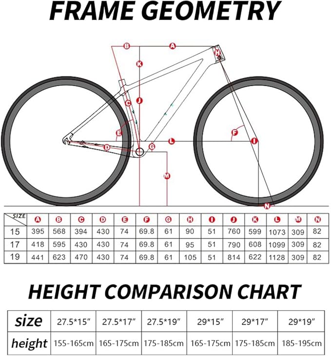 27.5er 29er XC Hardtail Mountain Bike Frame 15/17/19in Carbon Fibre Disc Brake Frame 135mm Quick Release Cyclocross Bike Frame BB92*41mm(White,29 * 15")