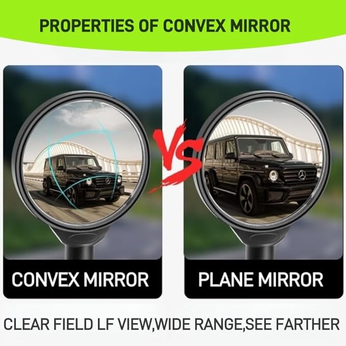 Bike Mirror,2 Pack Bike Mirror Handlebar Mount,Adjustable Rotatable Bicycle Rear View Mirror,Wide Angle Acrylic Convex Safety Mirror for Mountain Road Bike