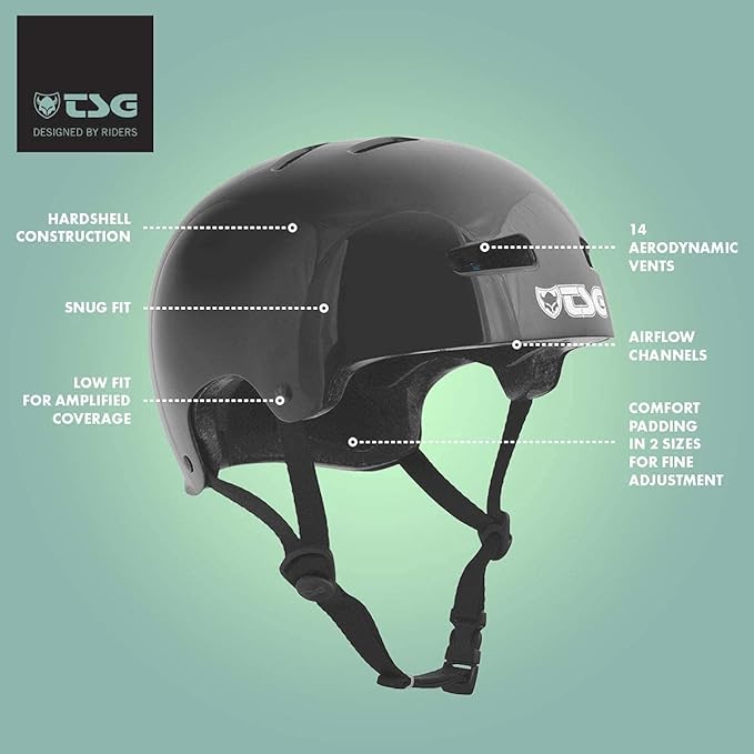 TSG Evolution Bike & Skate Helmet | for Cycling, BMX, Skateboarding, Rollerblading, Roller Derby, E-Boarding, E-Skating, Longboarding | Triple Certified, Swiss Design