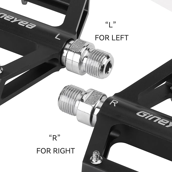 Bike Pedals, Universal Fit Bicycle Pedals Aluminum 9/16" Sealed Bearing Lightweight Wide Flat Platform for Road Mountain BMX MTB Bike