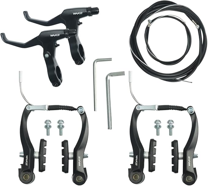 V Brakes, Linear Bicycle Brake Set, Bicycle Brake Levers 2pcs Mountain Bike Brake Handles 2.5 Finger 2.2cm Diameter for Most Bicycle, Road Bike, MTB, BMX, Cycling (Aluminum Alloy, Non-Slip)