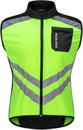 WOSAWE Men's High Visibility Cycling Wind Jacket Water Resistance Reflective Windbreaker