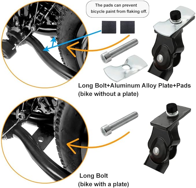 Bike Kickstand Adjustable Aluminium Alloy Bicycle Kickstand Bike Side Kickstand Fit for 26" 28" 29” Mountain Bike/Road Bike/BMX/MTB (Center Stand (Black) for 26-27-28 inch bike)