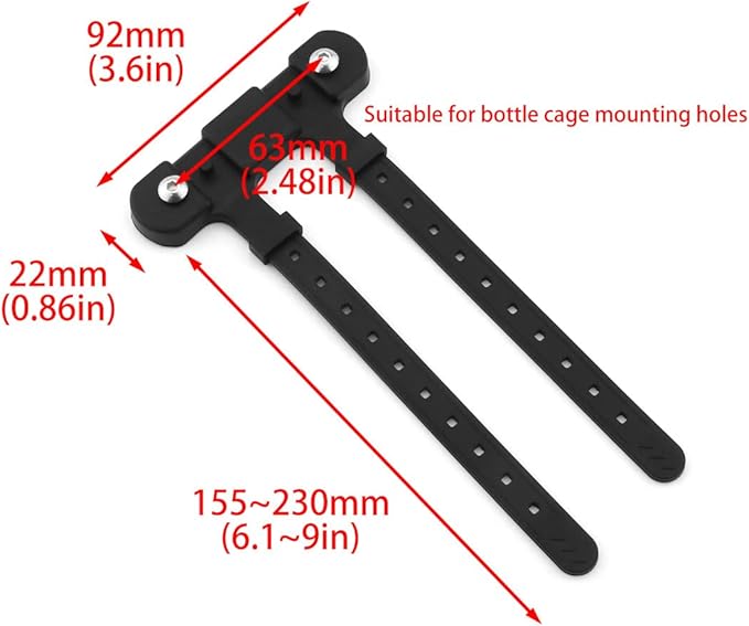 Bike Bottle Cage Mounting Base Black Tup Non-Hole Mounting Clip with Screw Wrench MTB Bike Kettle Stand Base Widely Use On Handlebar/Seatpost Tube/Frame