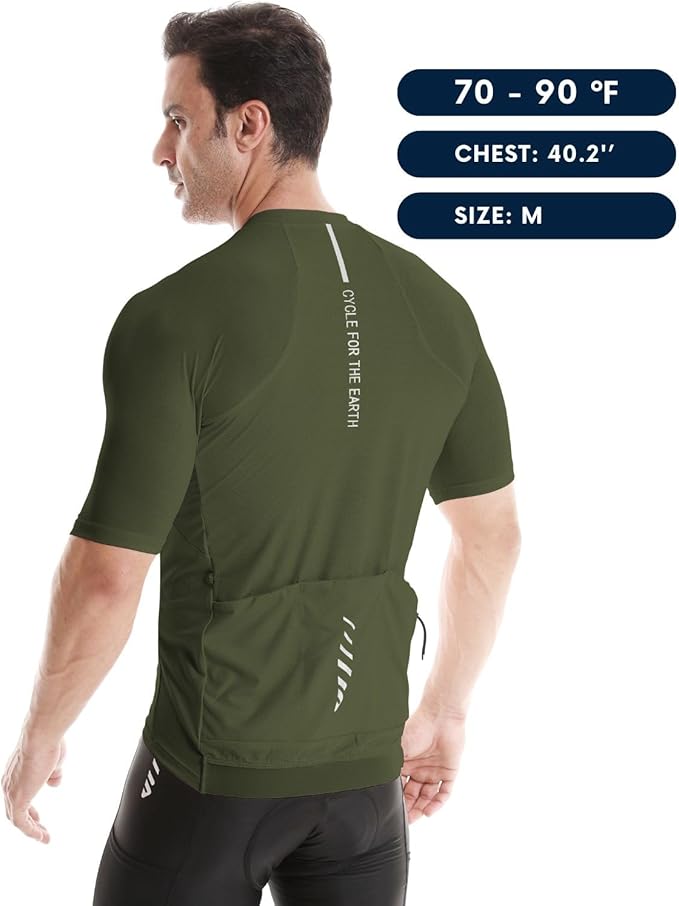 Wulibike Cycling Jersey Men Short Sleeve, Road Bike Shirts 1/4 Zipper with Pockets, Bicycle Clothing Breathable Quick Dry
