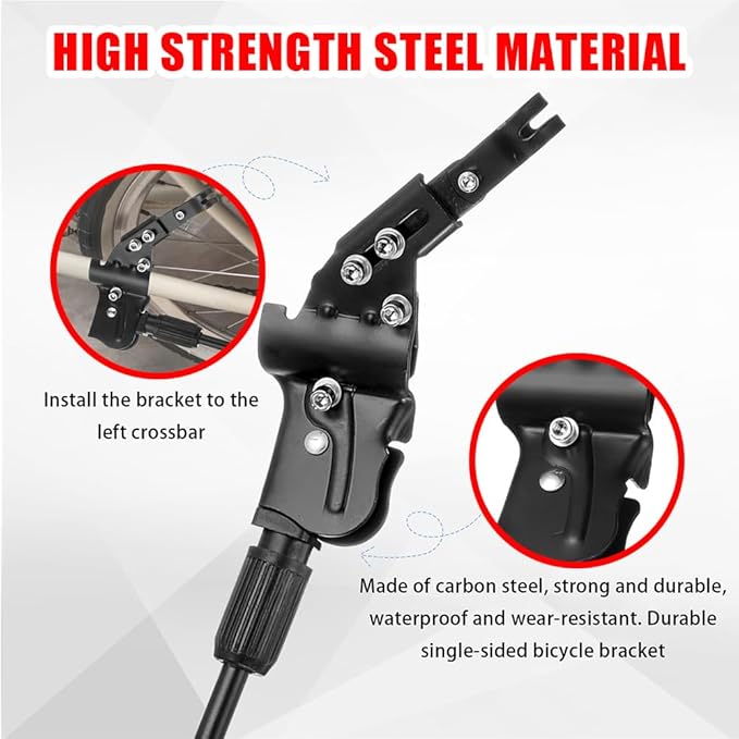 Bike Kickstand for Cannondale R300 R400 R500 R600 R700 R800 R900 SC1000 SC2000, Aluminum Adjustable Kickstand Foot Side Stand Suppor Rear Side Bicycle Stand with Non-Slip Rubber Foot,B