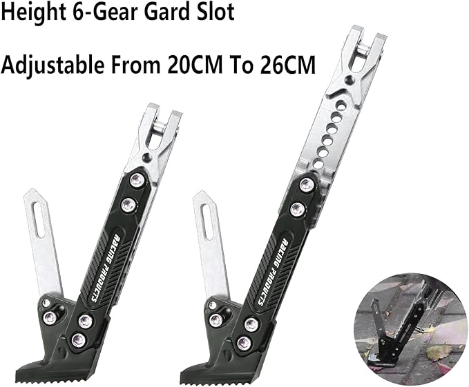 Universal Motorcycle Kickstand Adjustable Foot Side Support Parking Kickstand for Electric Motorbike Parking Foot Side Support Stand (Silver)