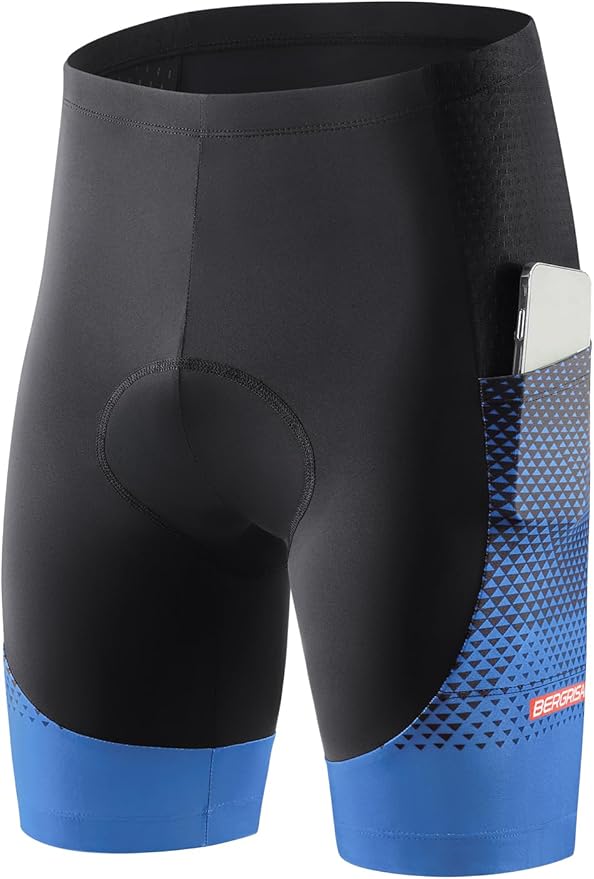 BERGRISAR Men's Cycling Shorts 4D Padded Bike Shorts Biking Bicycle Shorts with Pockets
