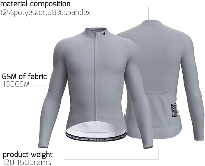 Men's Cycling Jerseys Long Sleeve Bike Biking Shirts Full Zip with Pockets Road Bicycle Clothing