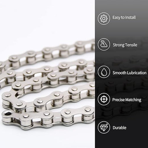 2 Sets Single Speed Bike Chain, Bike Chain for Road Mountain Racing Cycling