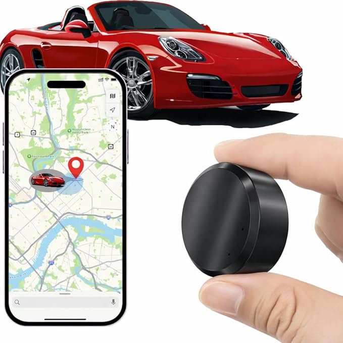 GPS Tracker for Vehicles – No Subscription, SIM Card Not Included (Self-Provided), Free App for Real-Time Tracking, Speed Alerts, Vibration Notifications, Electronic Fence, Hidden Car Tracker