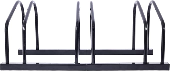 3 Bikes Floor Bike Stand, Bike Parking Rack Garage Bike Storage Stand Indoor/Outdoor 22-28" Wheel Stand, Max. Tire Width 2.15",black painted