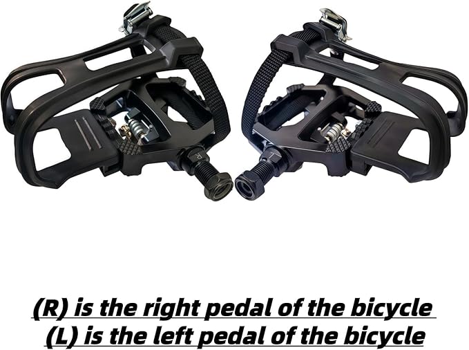 YBEKI Pro-Grade SPD Spin Bike Pedals and Straps/Toe Clip for Indoor Exercise Cycling & Spin Peloton/Schwinn/Sunny/Bikes Compatible, 9/16" Axle with Sealed Bearings + 12-Month Warranty