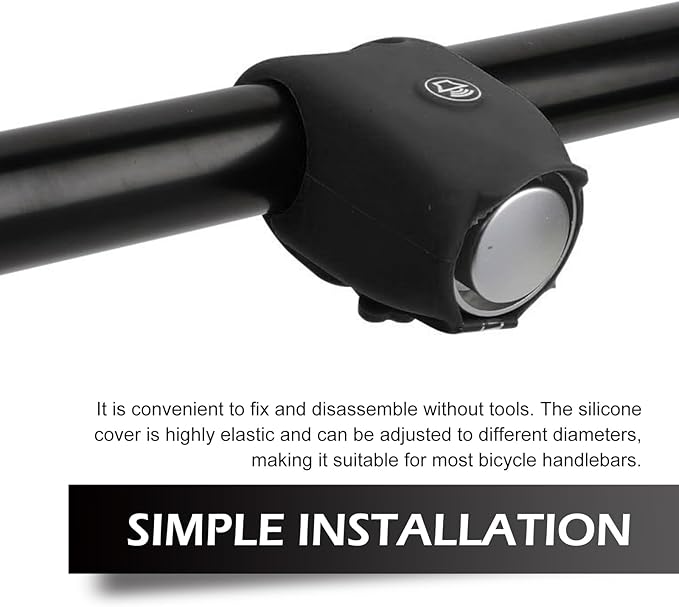 Electric Bike Horn, 120DB Loud Elasticity Silicone Bicycle Bell, Waterproof Bicycle Warning Horns with 6 Sound Options, Universal Handlebar Alarm for Adults Kids Bike/Scooter/Ebike (Black)