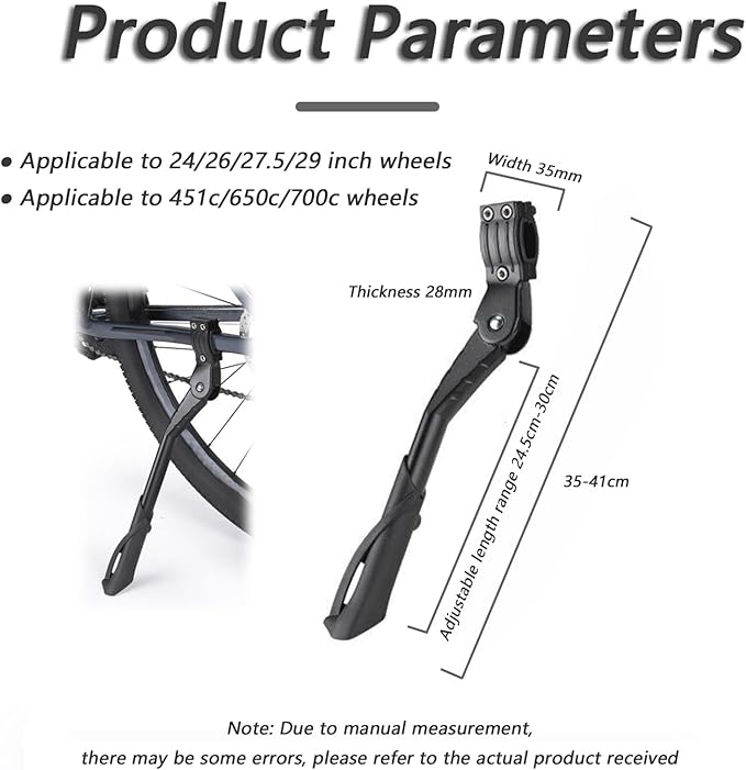 Adjustable Bike Kickstand for Trek Fuel EXe 2022 2023 2024 2025, Non-Slip Aluminum Rear Side Bicycle Stand, Road Mountain Bike Kickstands, for 24-29 Inch Bicycle Kickstands