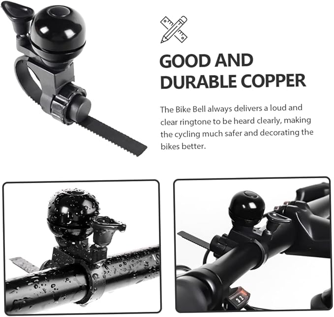 Toyvian Vintage Bicycle Bell for Boys and Girls Removable Handlebar Bell Sturdy Metal Horn for Scooter and Mountain Bike for Boys and Girls Riding Accessories