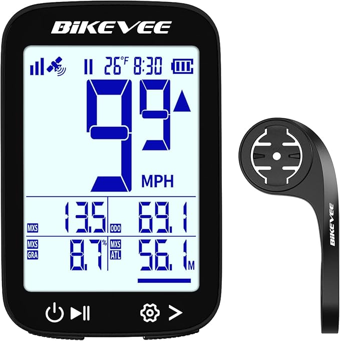Bike Speedometer GPS Wireless Cycling Computer – Auto Start/Stop, Auto Backlight, Waterproof Bicycle Odometer MPH KM/H, 2.4" LCD Display