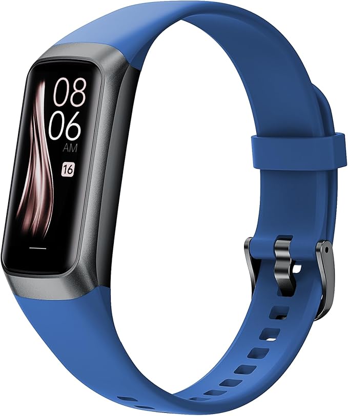 Fitness Tracker with 24/7 Heart Rate Sleep Blood Oxygen Monitor,IP68 Waterproof Smart Watch,1.10''AMOLED Touch Color Screen,Step Counter Health Activity Trackers for Women Men (Blue)