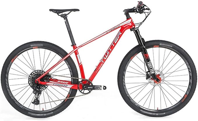 Carbon Fiber Mountain Bike Frame 27.5er 29er XC Hardtail Bike Frame 15''/17''/19'' Disc Brake Frame Internal Routing QR 135mm Red(29 * 19'')