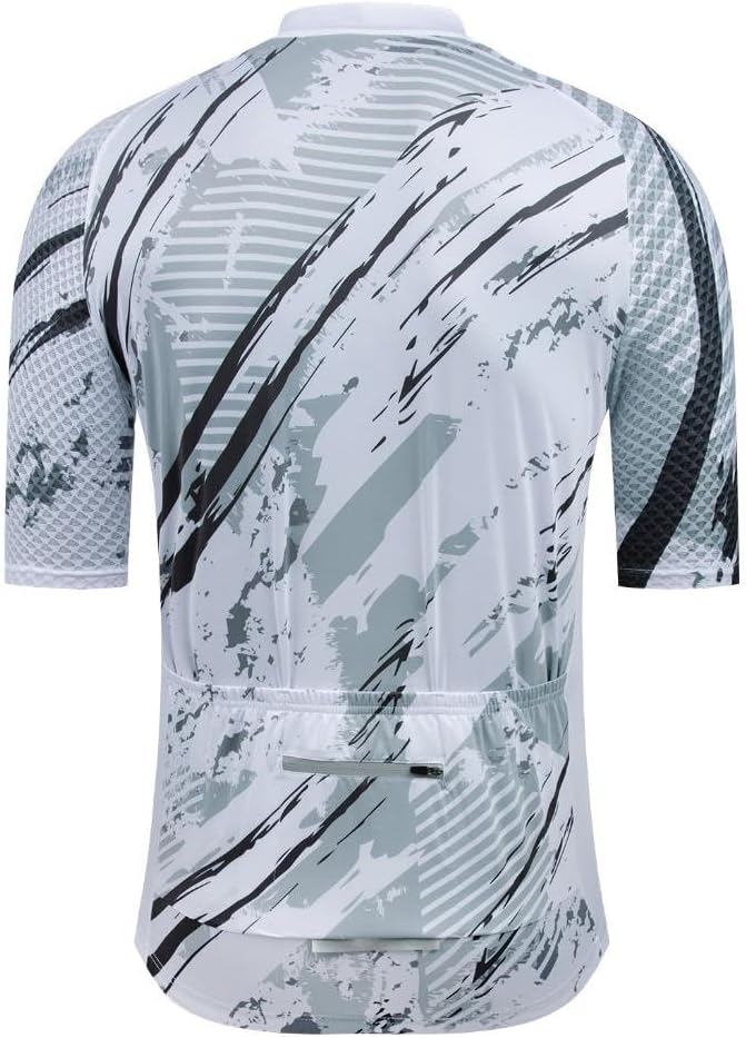 MOXILYN Men's Cycling Jersey Short Sleeve with 4 Pockets Moisture Wicking Breathable Quick Dry MTB Biking Shirt