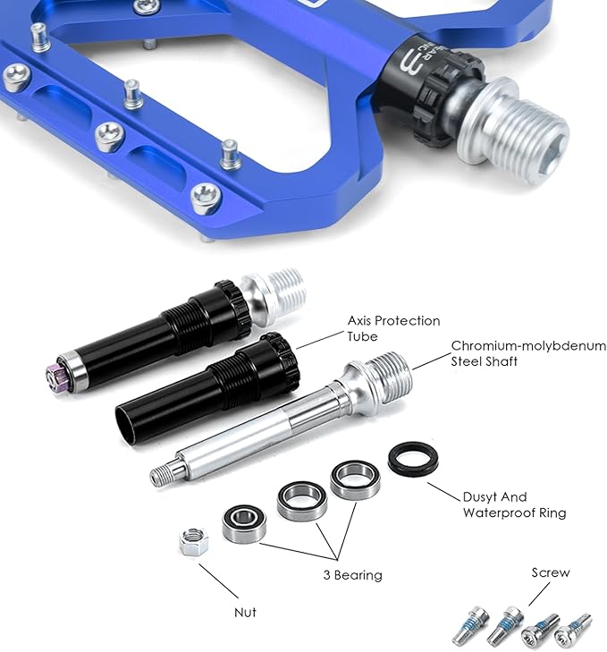 Bike Pedals 9/16" Lightweight Non-Slip Bicycle Platform Pedals - Fits Most Adult Bikes & Mountain Bikes &MTB, Road Bikes and Slip-Resistant Design