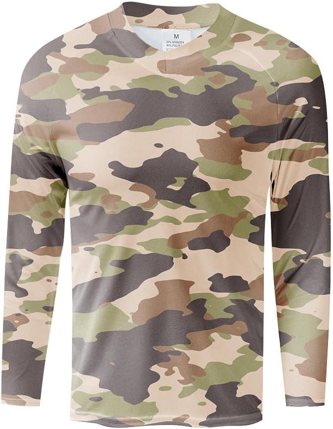 Men's MTB Shirt Long Sleeve Off-Road Motocross Cycling Jersey Mountain Bike Shirts Quick-Dry Moisture Wicking