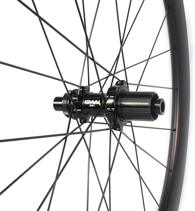 ICAN Alpha 40/50 Plus 1520g/1535g/1555g Carbon Disc Road Bike Wheelset 700C 21mm Inner Width Clincher Tubeless Compatible