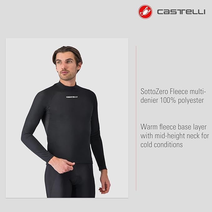 CASTELLI Men’s Flanders 2 Long Sleeve Baselayer, Premium Insulation & Breathability for Cold Road Cycling, Biking Rides