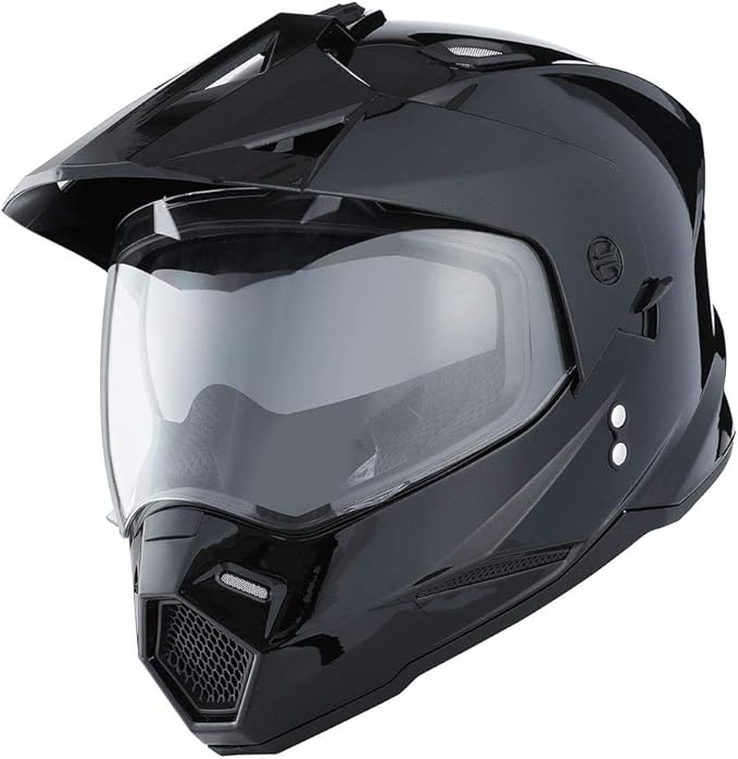 1Storm Dual Sport Motorcycle Motocross Off Road Full Face Helmet Dual Visor: HF802