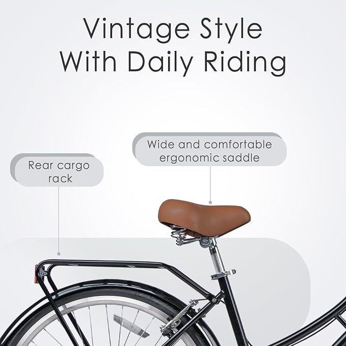 AVASTA Vela Hybrid Bike for Adult Women Female Lightweight Step Through 26 Inch High Tensile Steel Frame City Commuter Comfort Lady Bicycle, 6-Speed, Multiple Colors