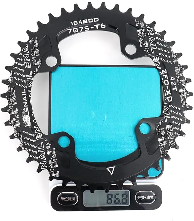 FOMTOR 104 BCD Chainring (30-52T) 7-12 Speed Compatible CNC 7075 Aluminum Narrow Wide Tooth Round Oval Chainrings for MTB/Road Bike Ebike Chainwheel Black/Red