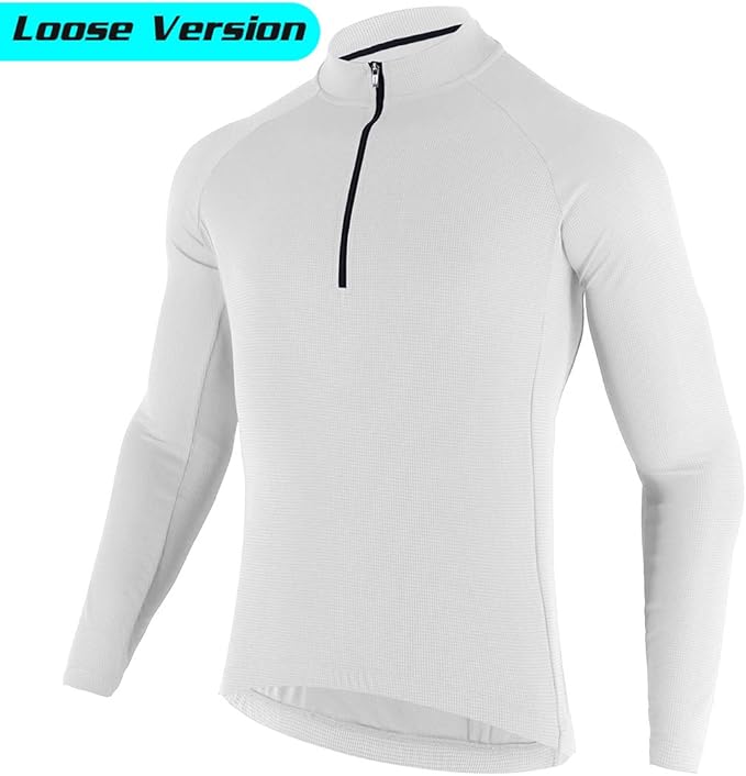 CATENA Men's Cycling Jersey Long Sleeve Shirt Running Top Moisture Wicking Workout Sports T-Shirt