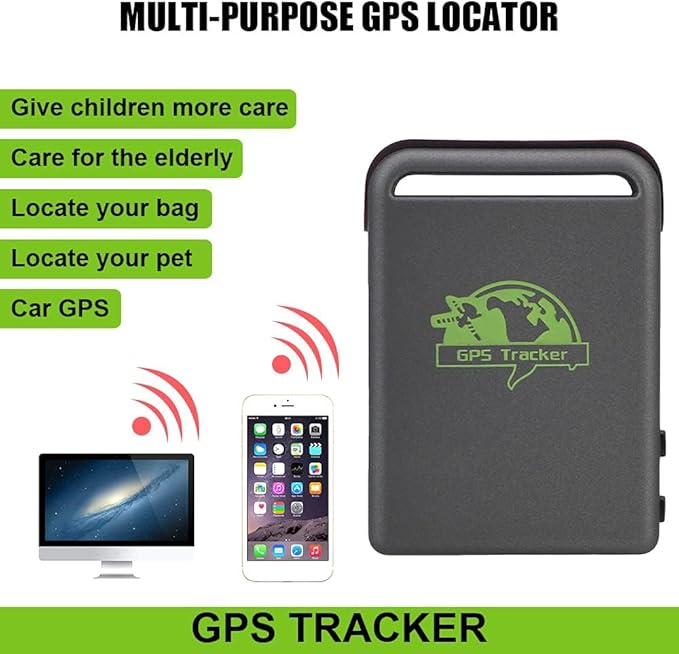 Eaglerich Vehicle GPS Tracker Real Time GSM GPRS GPS Tracker TK102B Car Tracking Locator Device Remotes Control Over Speed Alarm for Cars/Pets/Kids/ELD Men