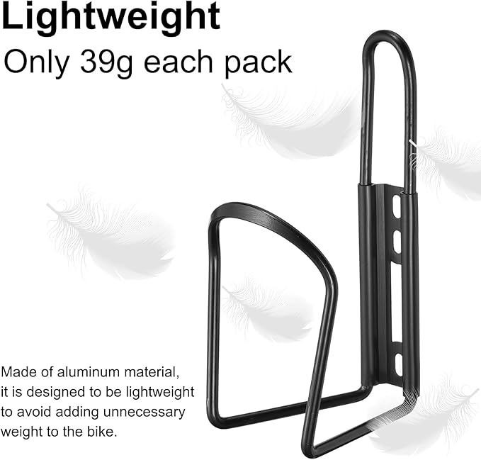 HARFINGTON Bicycle Water Bottle Cage Lightweight Aluminum Basic Bike Universal Water Bottle Holder Mount with Hardware for MTB Mountain Road Gravel