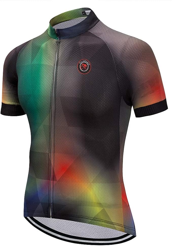 Weimostar Men's Cycling Jersey Short Sleeve Bike Clothing Multicolored Diamond