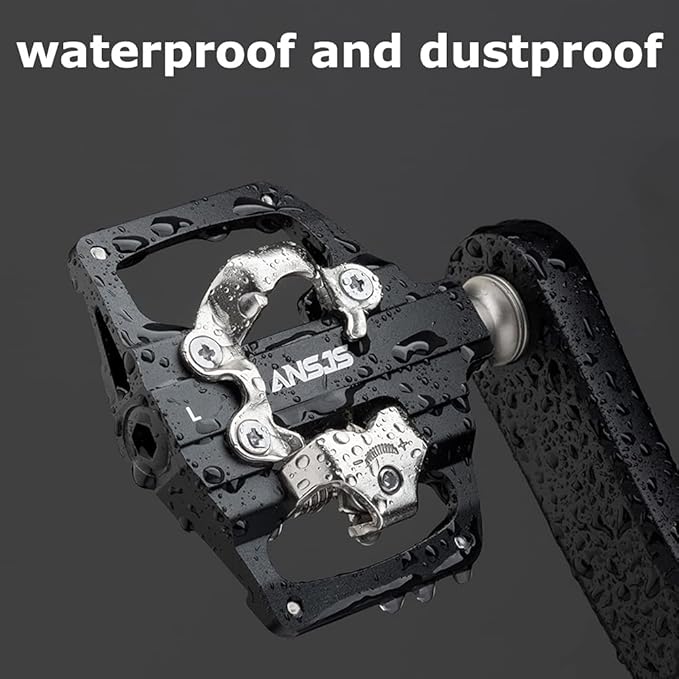 MTB Mountain Bike Pedals Dual Function/Sided Platform Compatible with SPD Clipless Pedal 3 Sealed Bearings Lightweight Aluminum 9/16″ Bicycle Pedals with Cleats for Road（M213）
