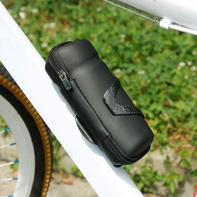 Bicycle Bike Storage Bag, Mountain and Road Bikes Repair Tool Case for Bicycle Water Bottle Cage, Under Top Tube Waterproof Cycling Storage Pouch Hard Shell Zip Frame Bag
