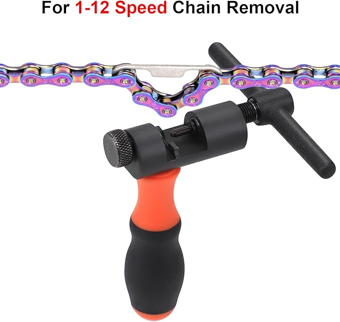 Universal Bike Chain Tool Kit with Bike Breaker Main Chain Pliers Chain Checker for Road MTB Bike 1-13 Speed Chain Disassemble Chain Splitter and Breaker