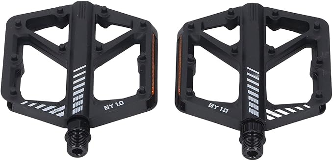 Cycle Pedal Nylon Fiber Enlarged Anti Slip Flat Platform Pedal for Road Mountain Cycle Lightweight Robust Durable Universal Fit 1 Pair (Black)