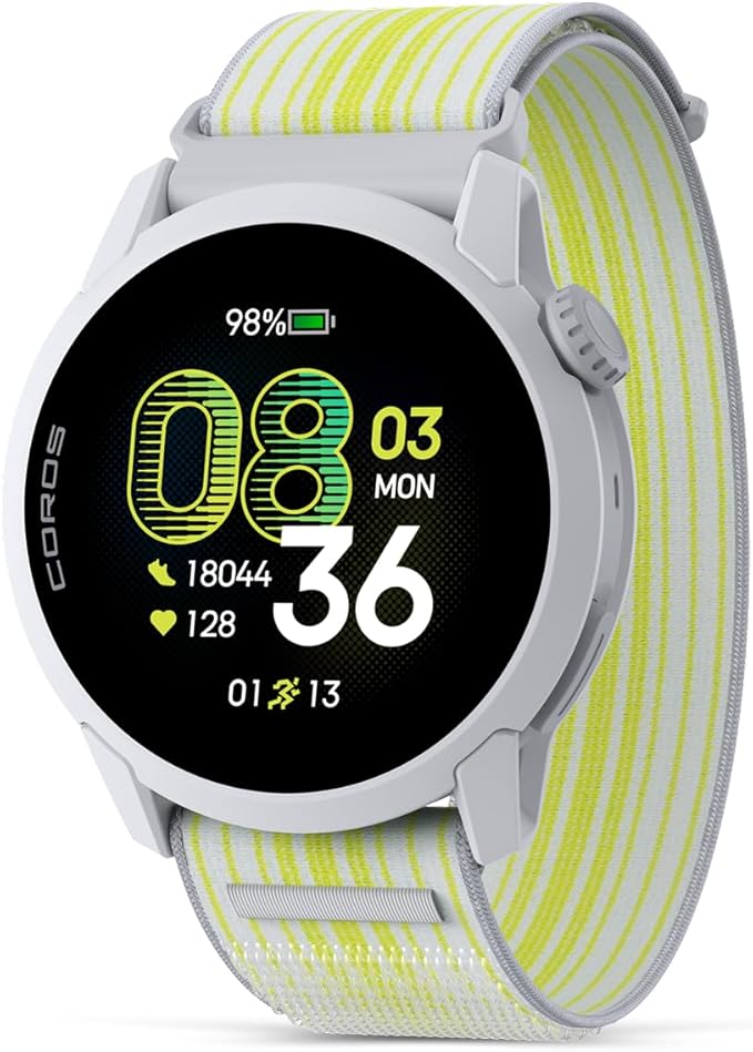 COROS PACE 4 Ultralight Sport GPS Watch, 1.2" AMOLED Touchscreen,19 Days of Daily use, Voice Features, Advanced Training Tools, Accurate GPS, Heart Rate Monitor, Navigation, Run, Bike - White Nylon