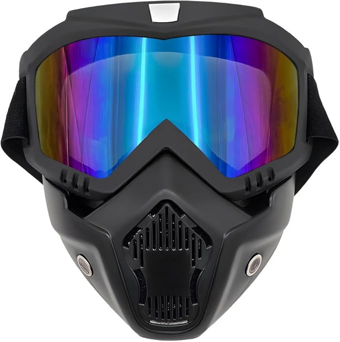 Motorcycle Helmet Goggles, Fog-Proof Goggle Face Protection Mask, Riding Racing Goggles For Men Women (Colorful)