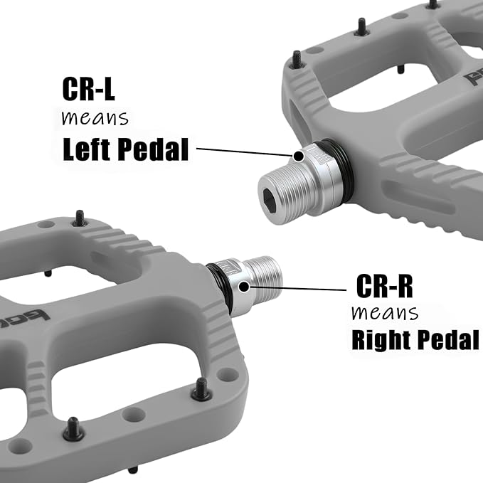 MTB Pedals Flat Mountain Bike Pedals Adult, Light and Wide Nylon Composite Bicycle Platform Pedal w Grippy Pins, 9/16" Cr-Mo Spindle 2 Bearings, Clipless Pedals for BMX Gravel Road E.Bike 9/16"