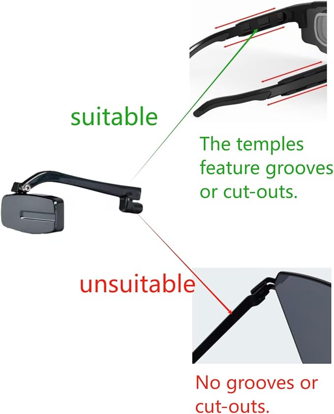 Helmet Mirror For Cycling Glasses or Helmet,360° Adjustable, Lightweight 15g HD Rearview Mirror, Clip-On Safety Cycling for Eyeglasses Wide-Angle Vision