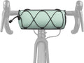 Waterproof Bike Handlebar Bag, Nylon Bicycle Handlebar Bag with Side Pockets & Elastic Band for Commuting, Travel & Daily Cycling (Green)