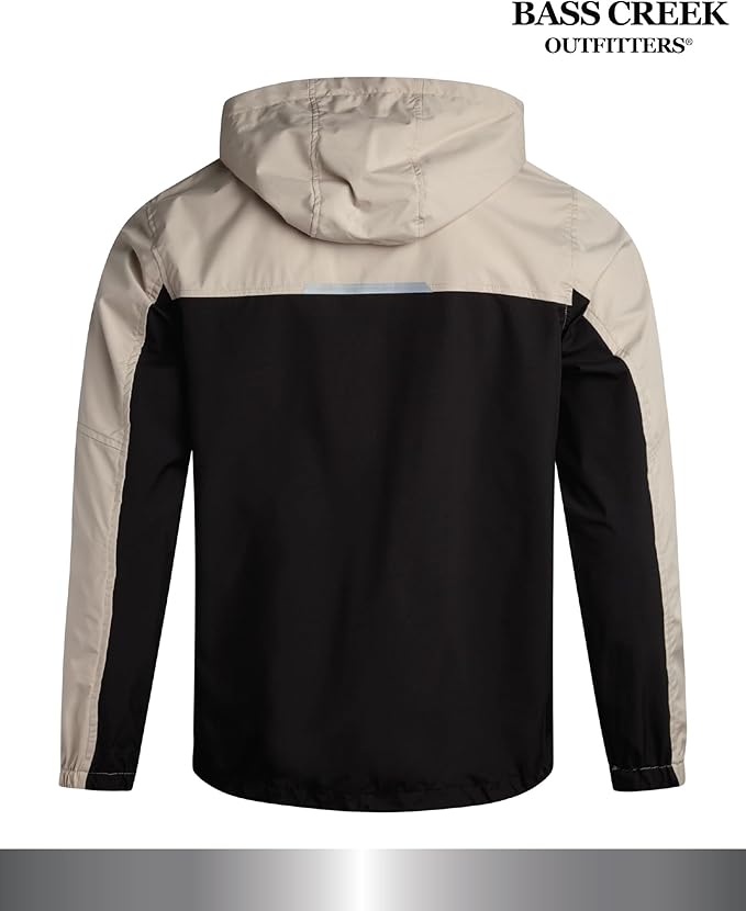 Bass Creek Outfitters Mens Windbreaker - Lightweight Mens Rain Jacket for Running Cycling Hiking with Hood