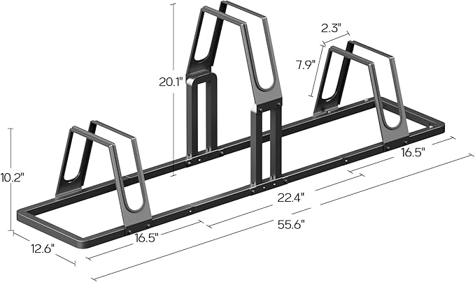 Heavy-Duty 3 Bike Storage Rack with Elevated Parking Space Design – 6KG Floor-Mounted Bicycle Stand, Indoor/Outdoor Universal Rack Compatible with Mountain Bikes & Road Bikes