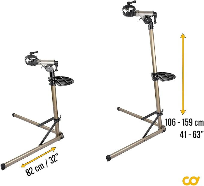 BikeHand Bike Repair Stand - Home Portable Bicycle Mechanics Workstand - for Mountain MTB Road Bikes Maintenance - Max. 110 lbs