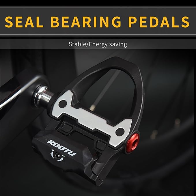 KOOTU KEO Bike Pedals 9/16" Universal Road Bike Pedals Bicycle Platform Pedals Clipless Pedals Suitable for Road Bike Spin Bike MTB Indoor Bike