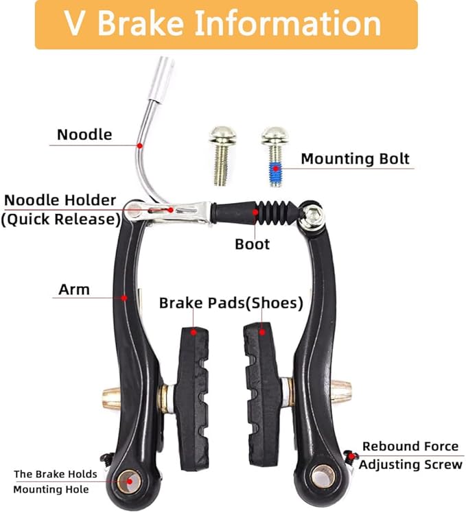 CYSKY Complete Universal Bike Brakes Set, Front and Rear MTB Brake, Inner and Outer Brake Cables and Brake Lever Kit for Mountain Bikes Road Bikes